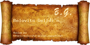 Belovits Gellén névjegykártya